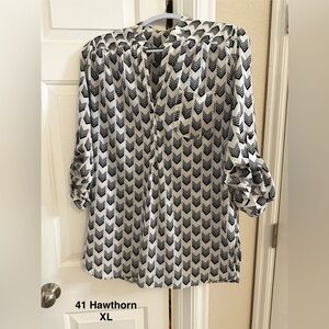 41 Hawthorn Black and White Chevron Blouse